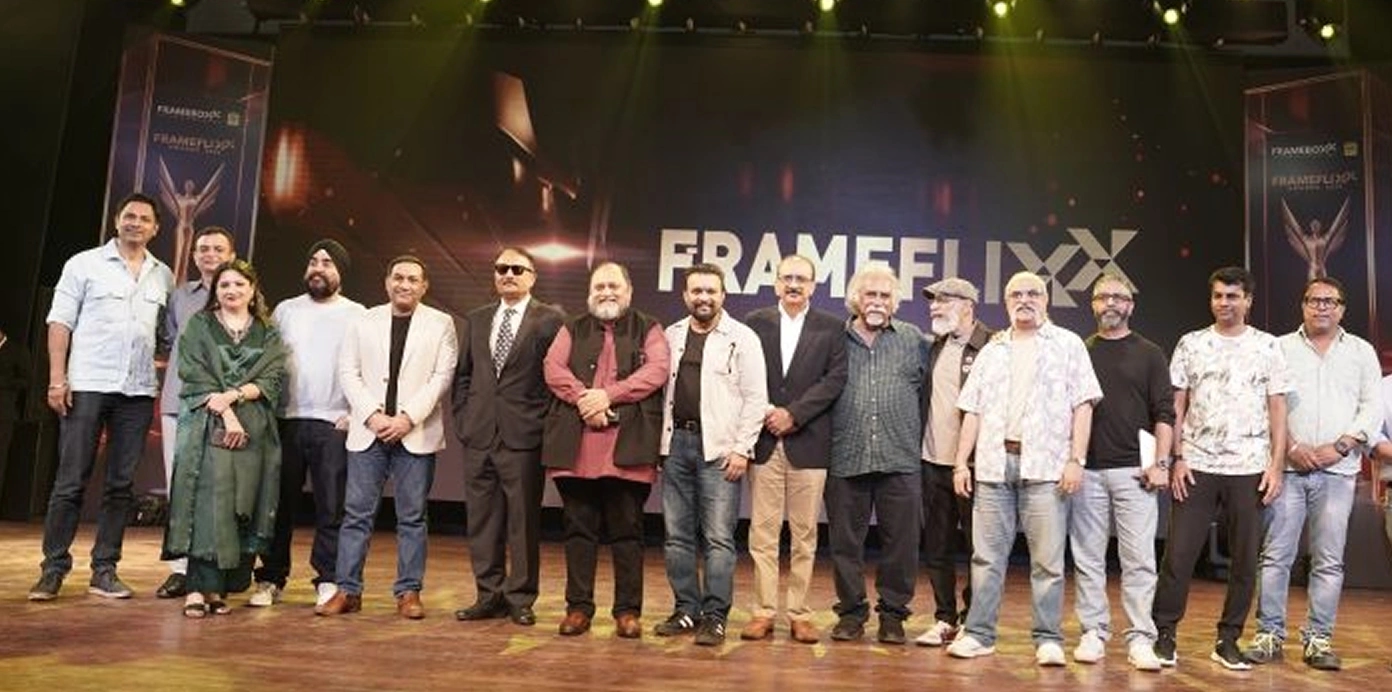 Frameflixx Awards 2026 — group photo on stage