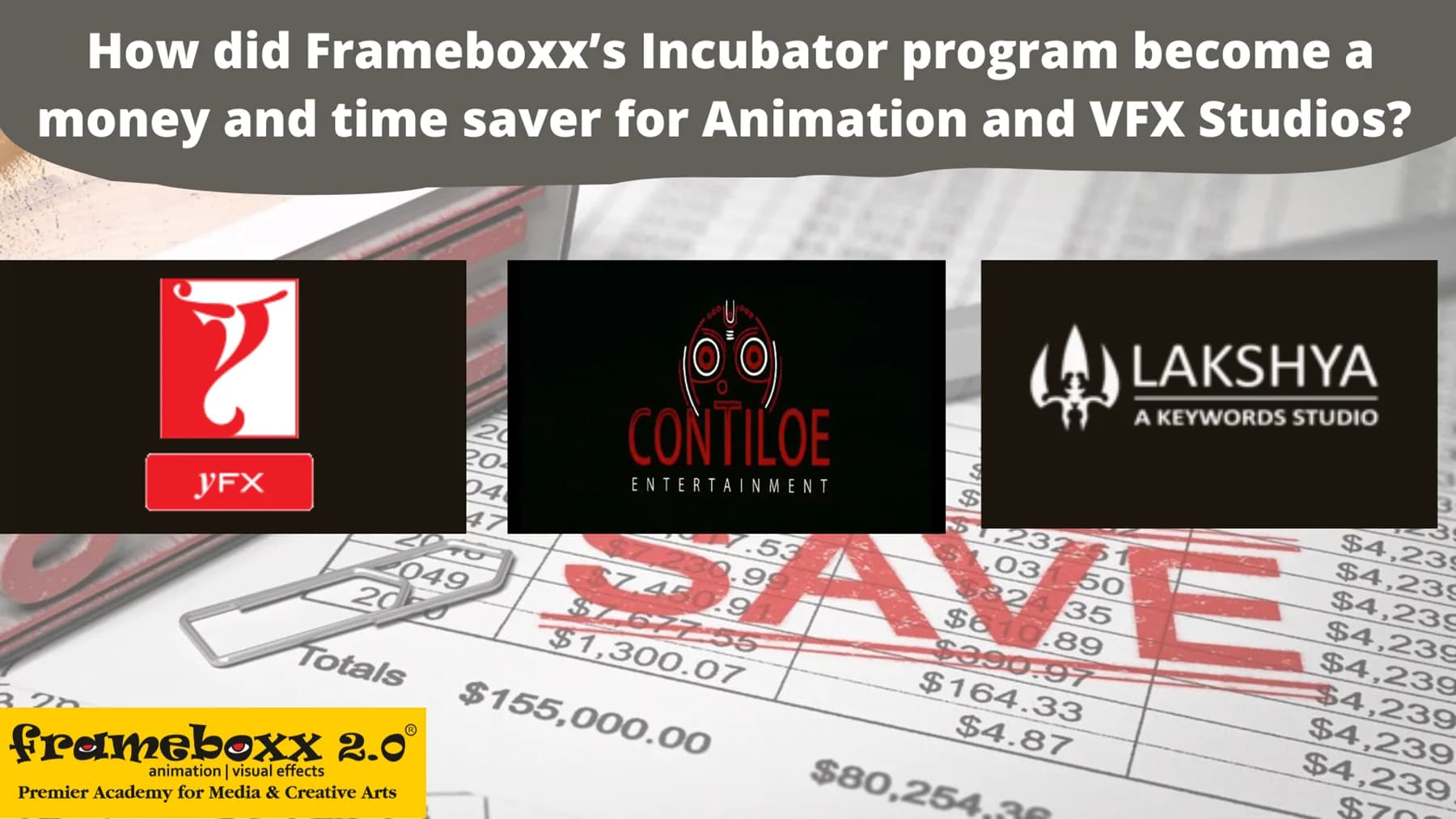 How did Frameboxx’s Incubator Program become a Money and Time saver for Animation and VFX Studios?