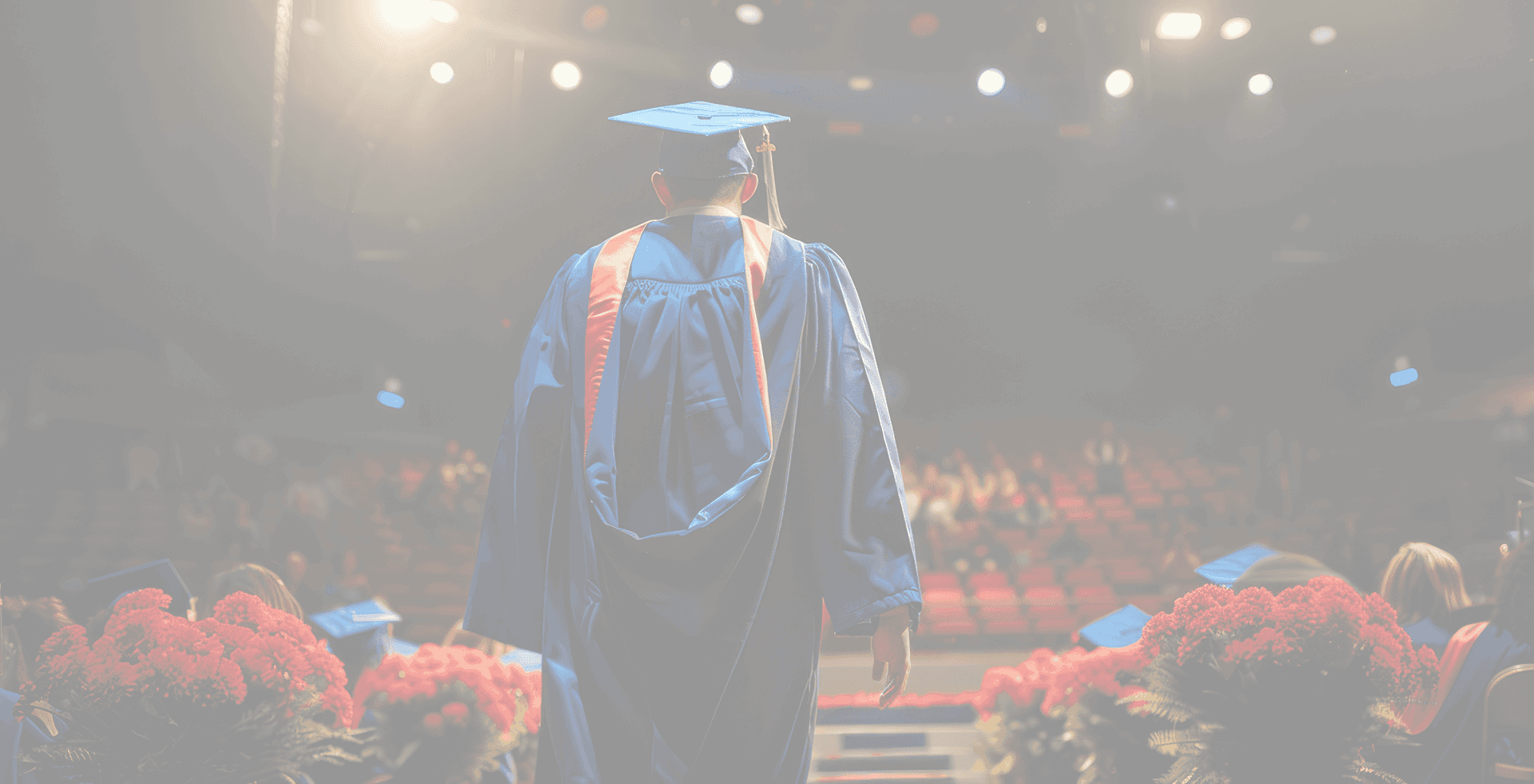 Graduate overlooking a FrameBoxx auditorium