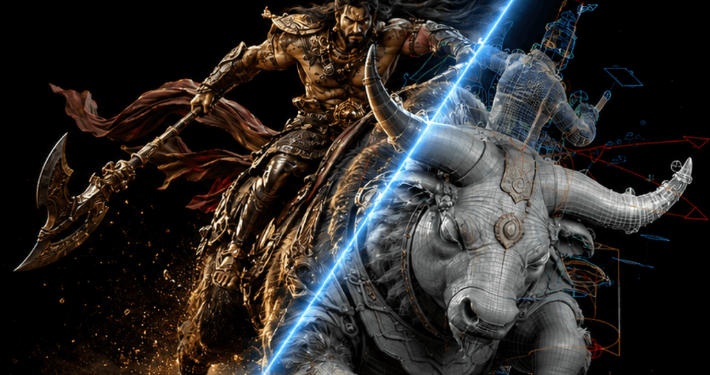 Warrior on beast for B.Sc Animation and VFX (TMV)