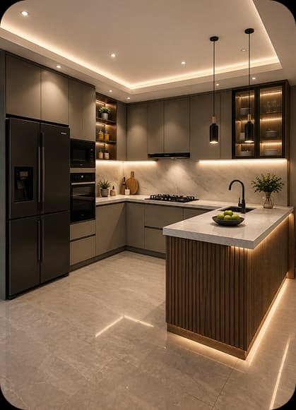 Modern luxury kitchen interior student project