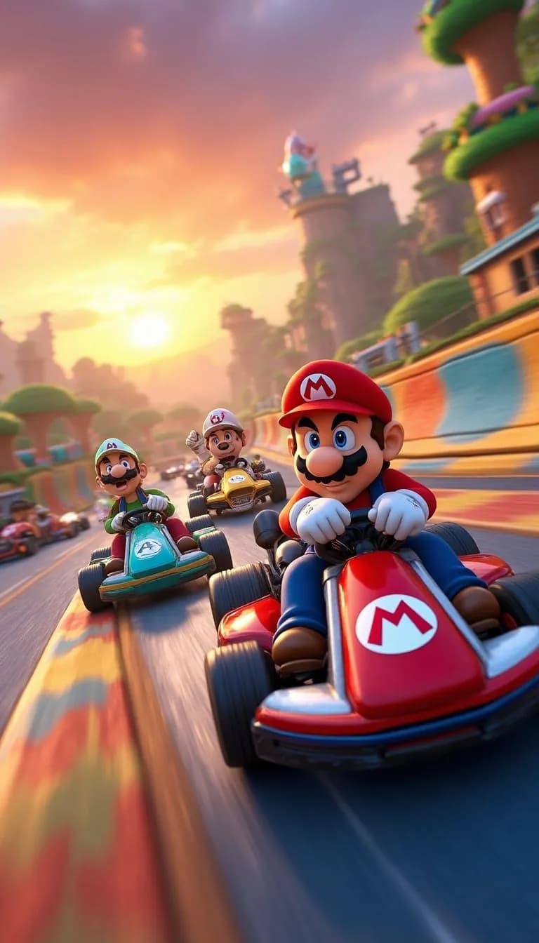 Mario Kart racing scene representing game design