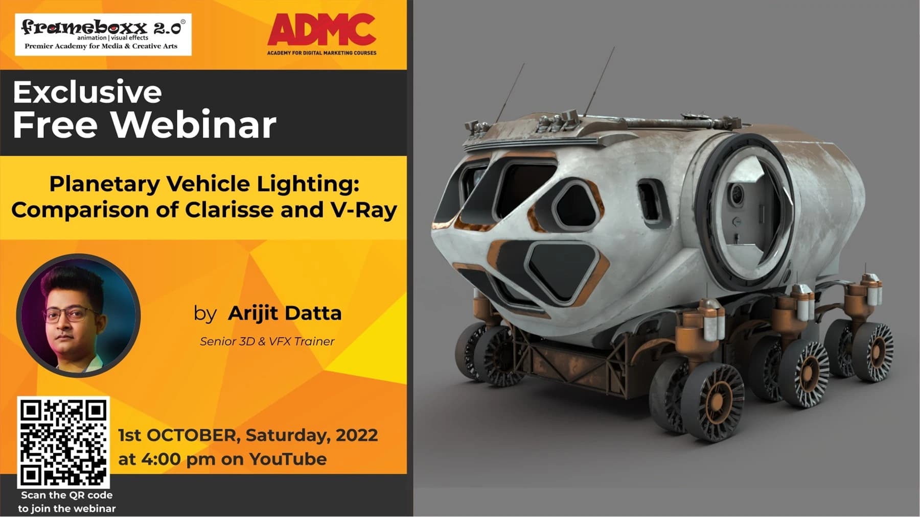 Planetary Vehicle Lighting: Comparison of Clarisse and V-Ray