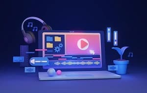 Colourful motion graphics interface