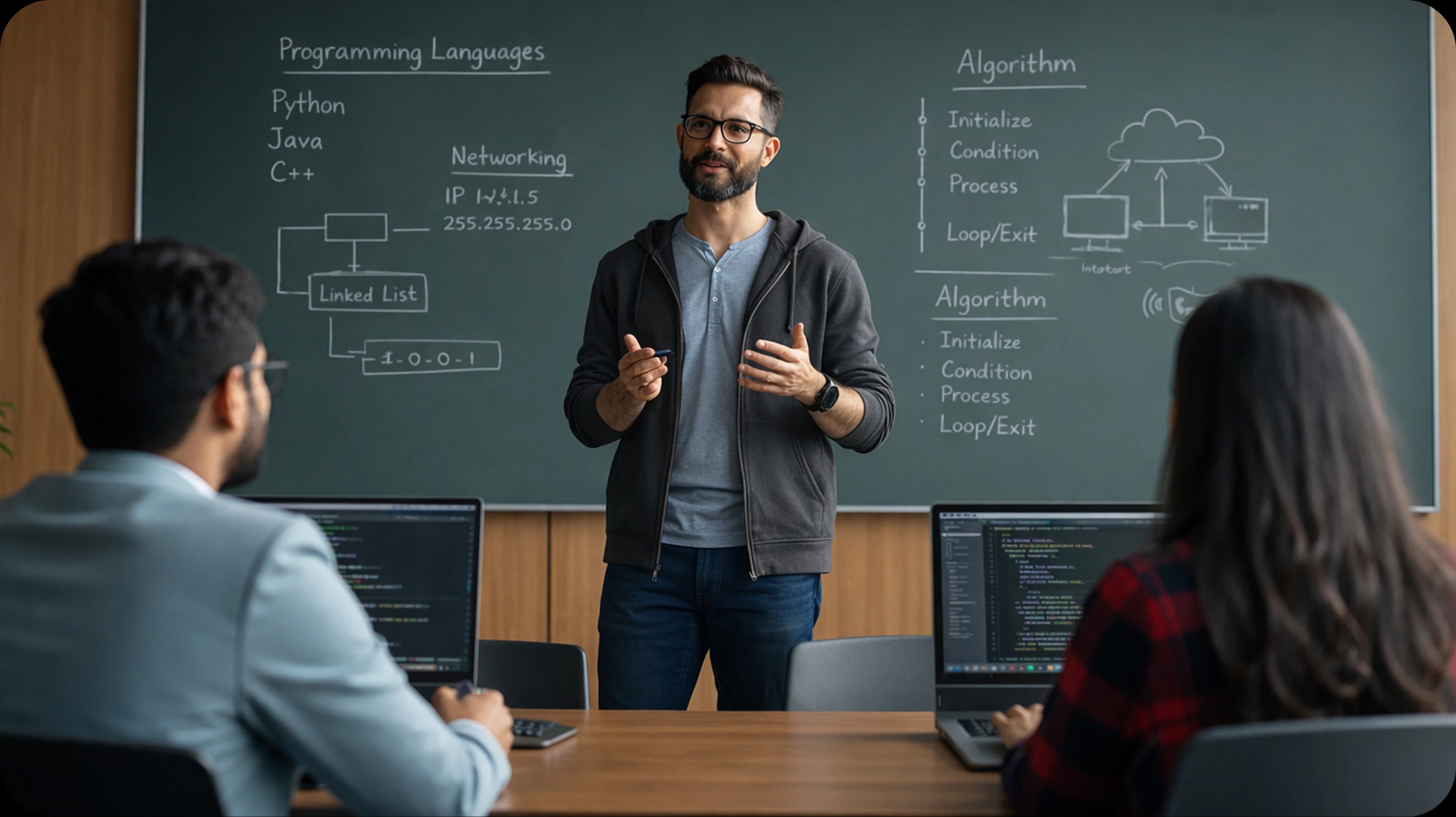 Frameboxx mentor teaching students in a creative classroom