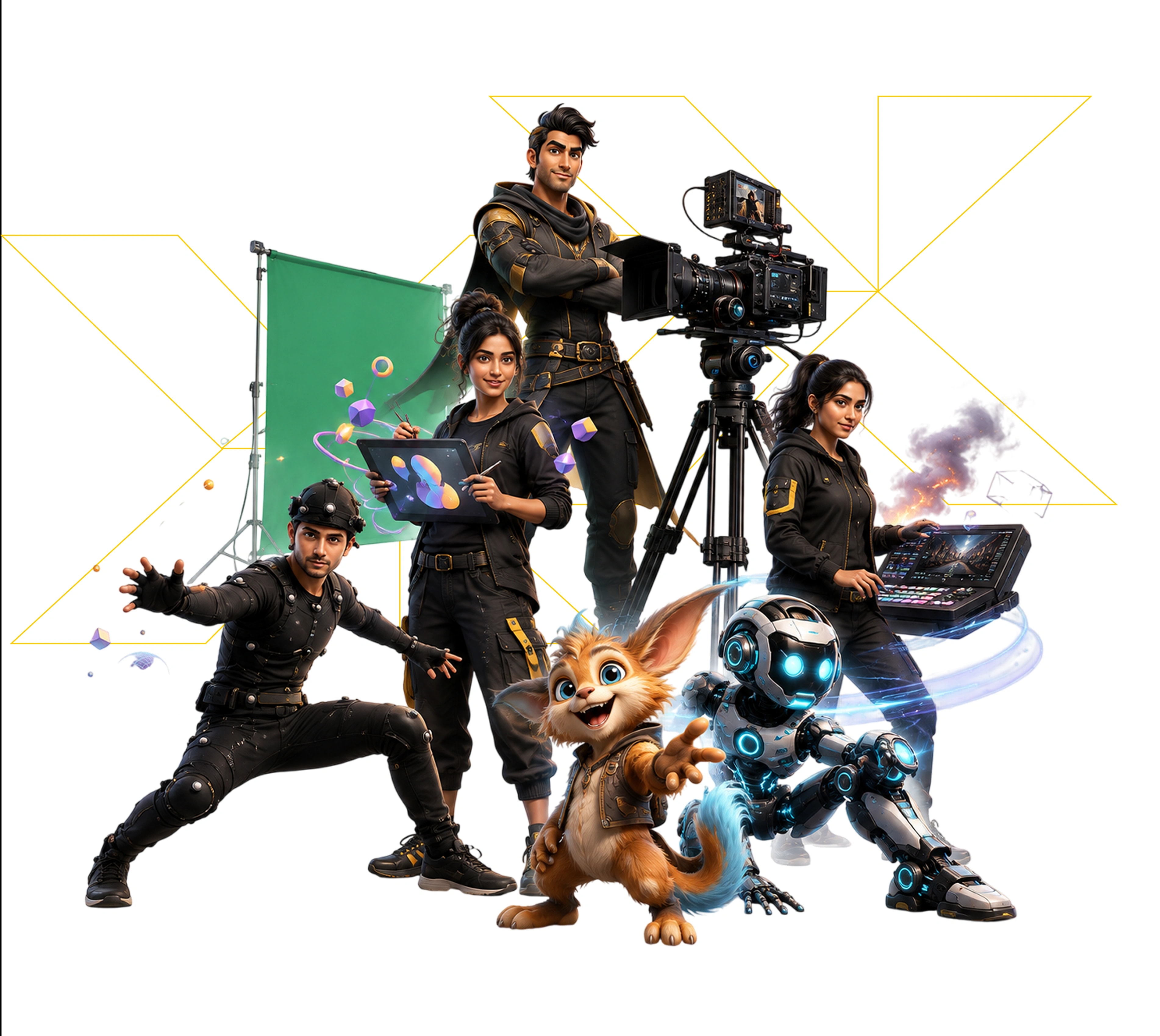 Motion capture performer and cinema camera for M.Sc. Animation & VFX course overview