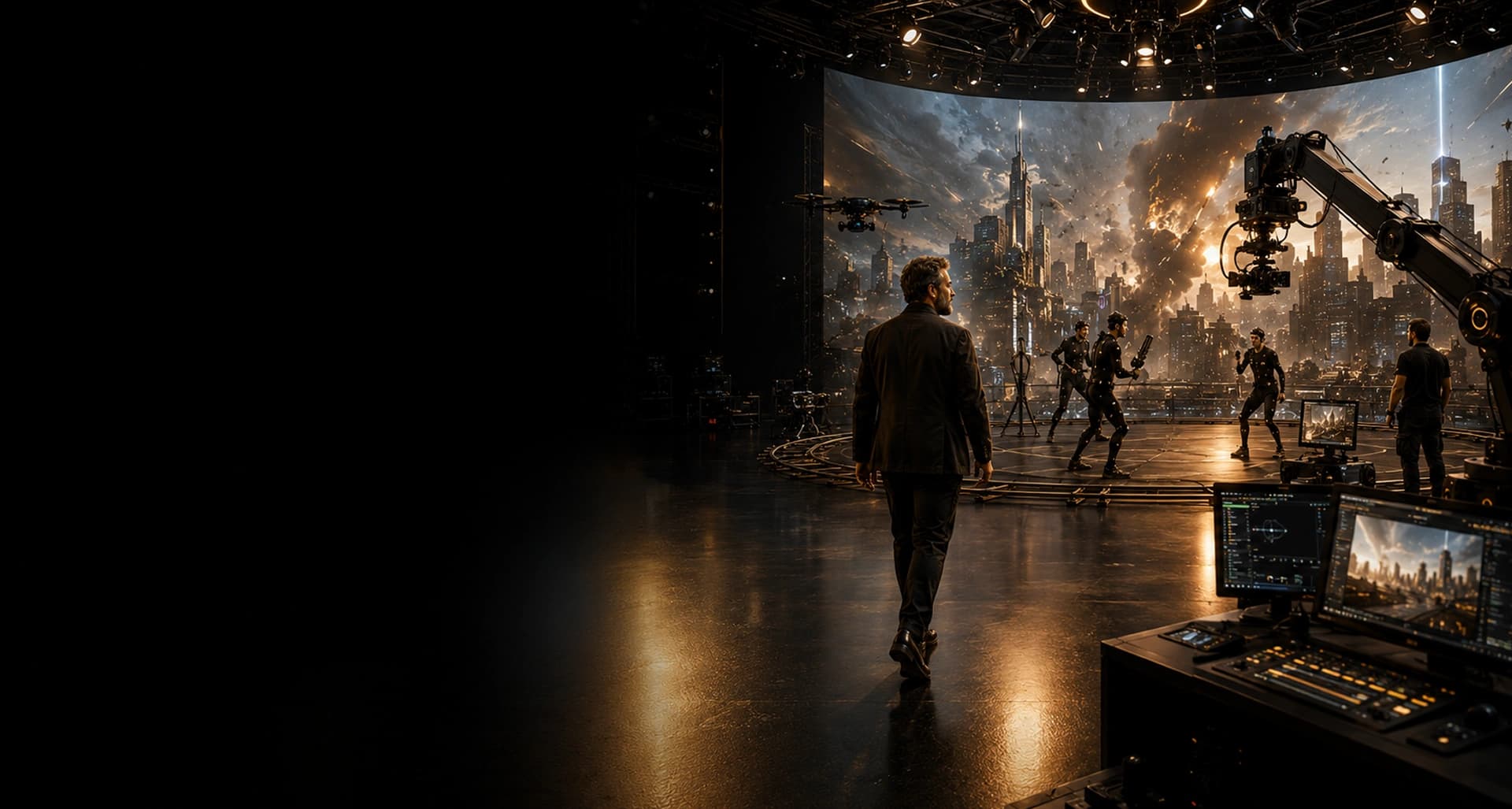 Virtual production studio with motion capture and LED volume for M.Sc. Animation & VFX