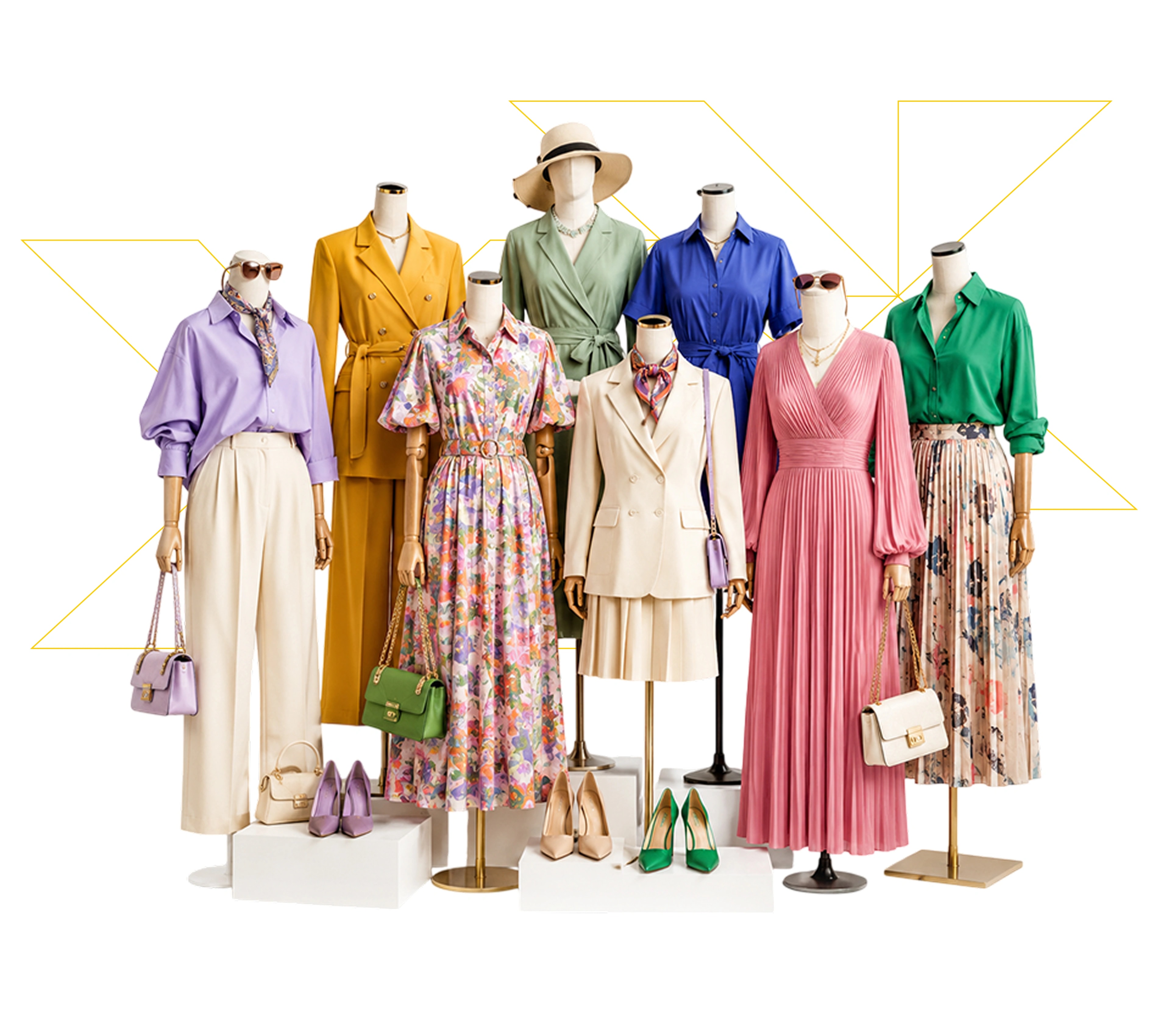 Styled fashion mannequin collection for Master Program In Fashion Design overview