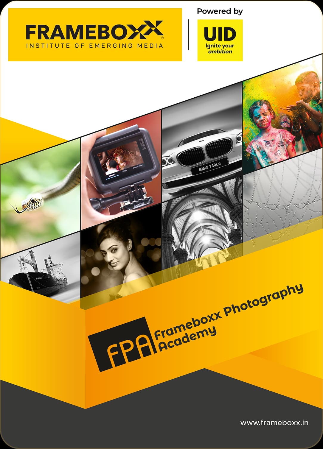 Frameboxx Photography Academy brochure cover