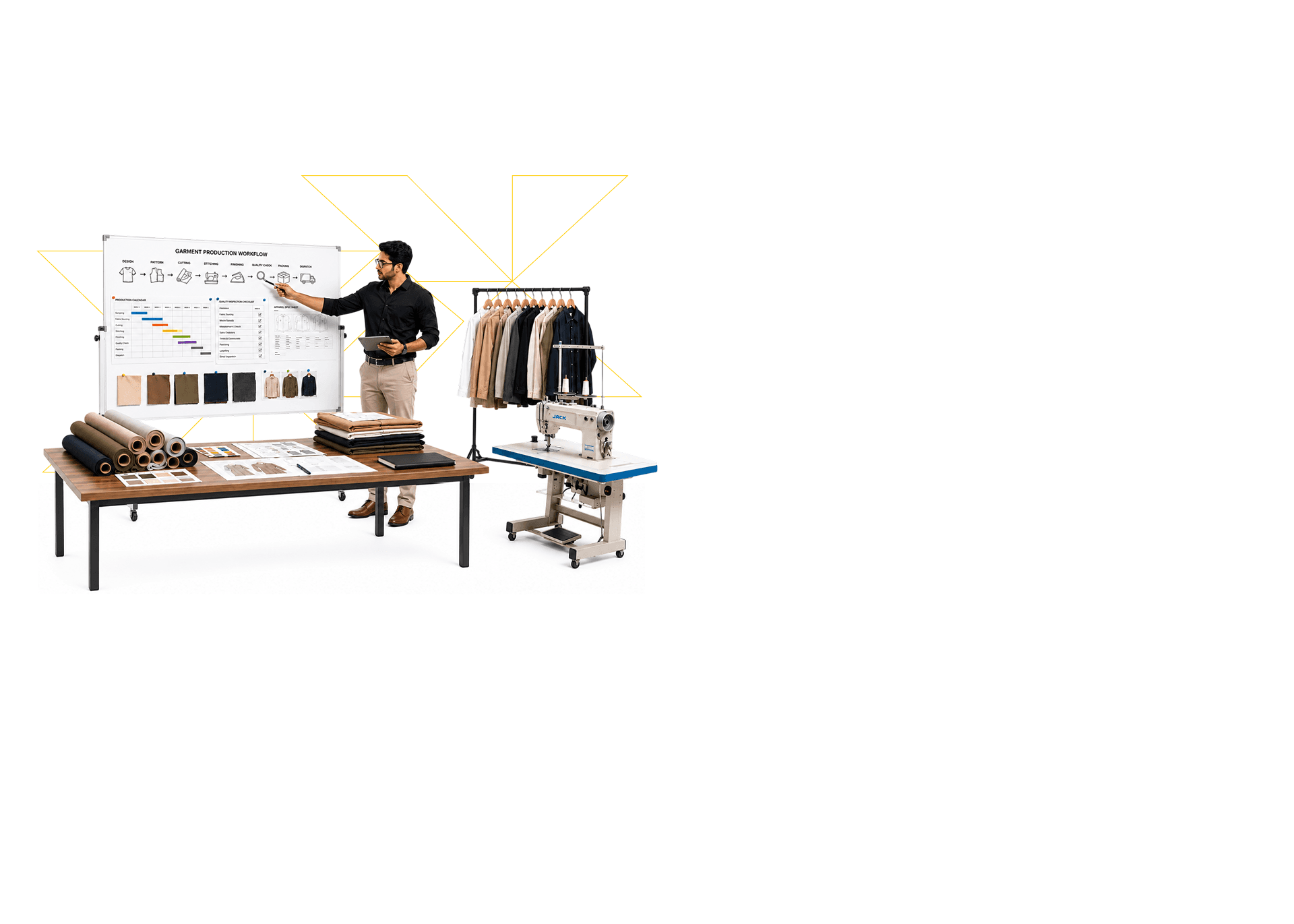 Course overview visual for Expert Program in Apparel Production Planning & Control