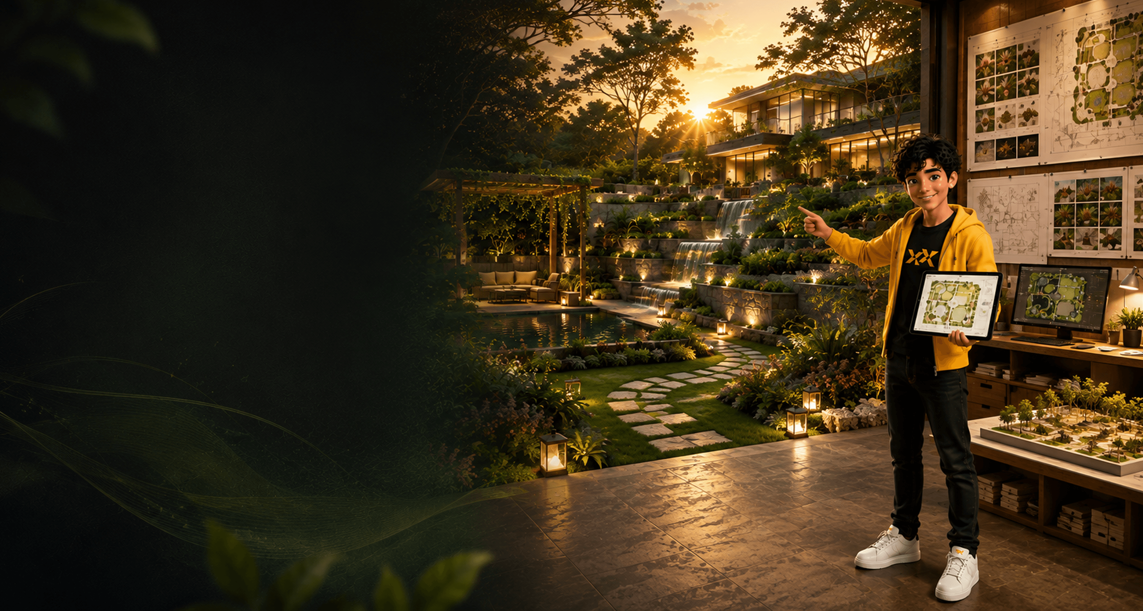 Landscape design studio with terraced garden for Expert Program EPLD