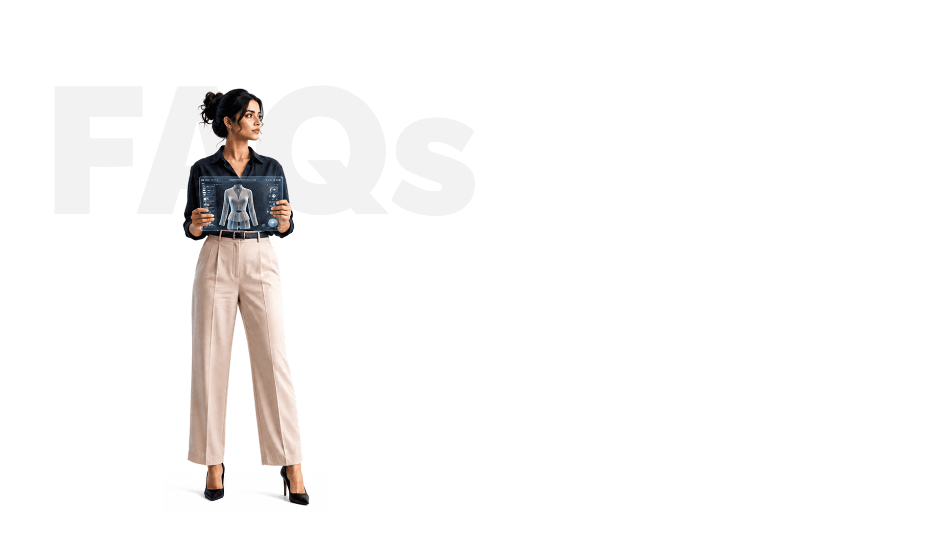 Student beside FAQs for Fashion Design Development Using Digital Technology