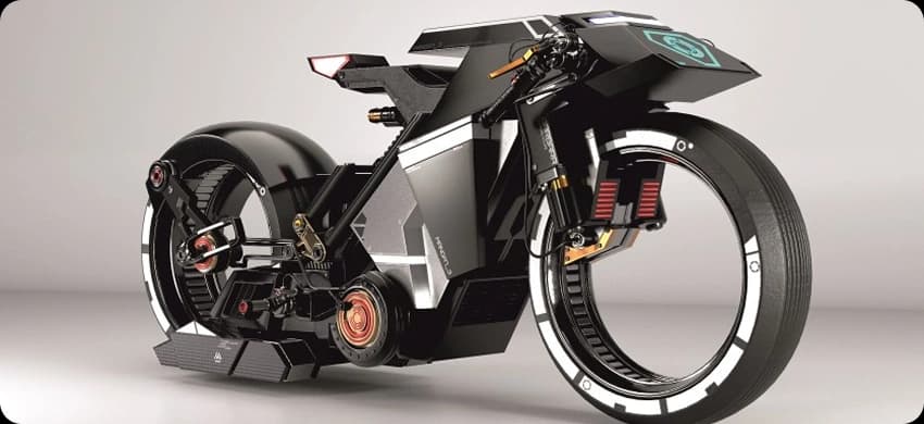 Student 3D concept motorcycle render