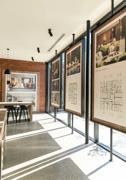 Interior Design Studio with architectural drawings