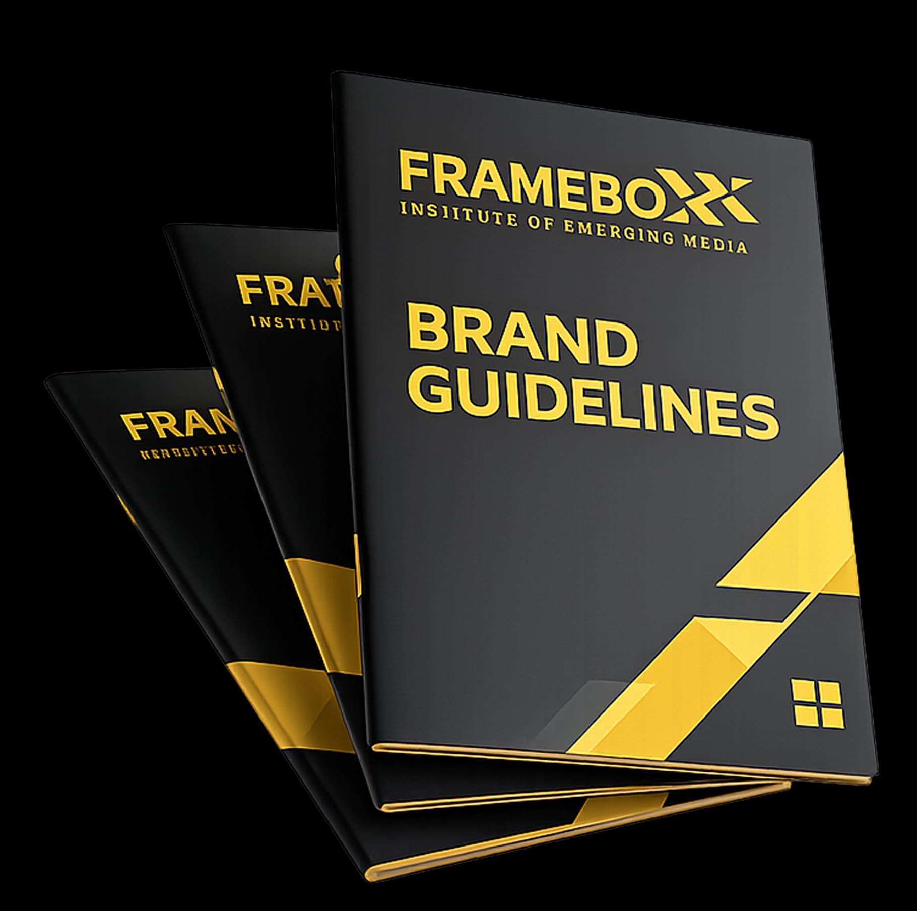 FrameBoxx Brand Guidelines booklet mockup