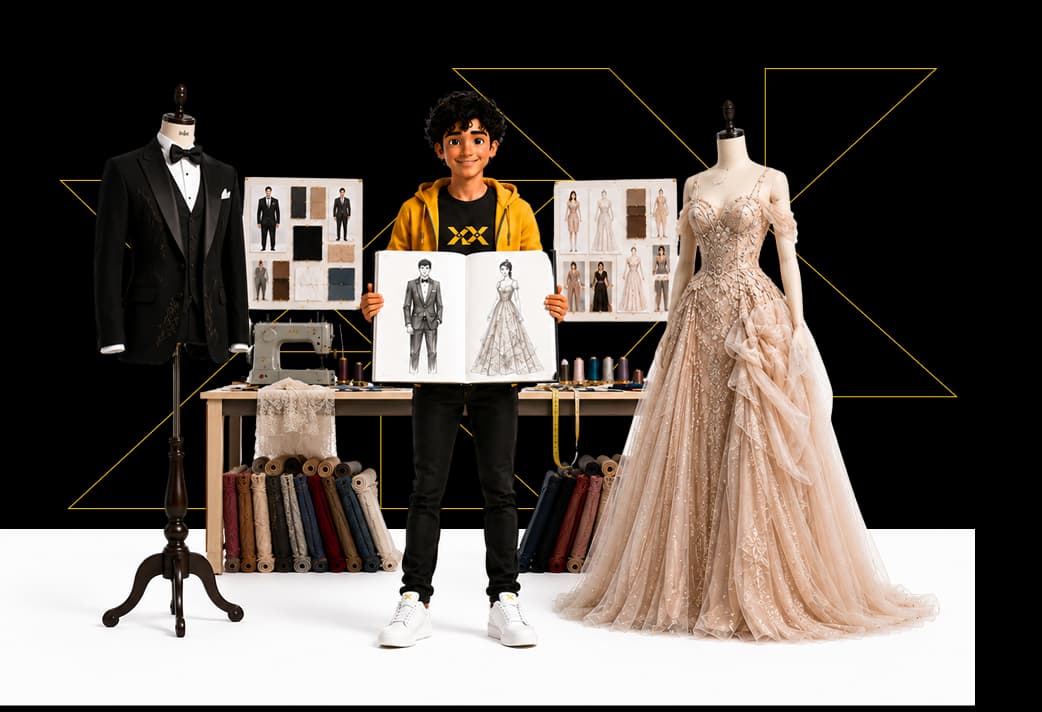 Character with men’s and women’s wear mannequins for SPFD- M/W course overview