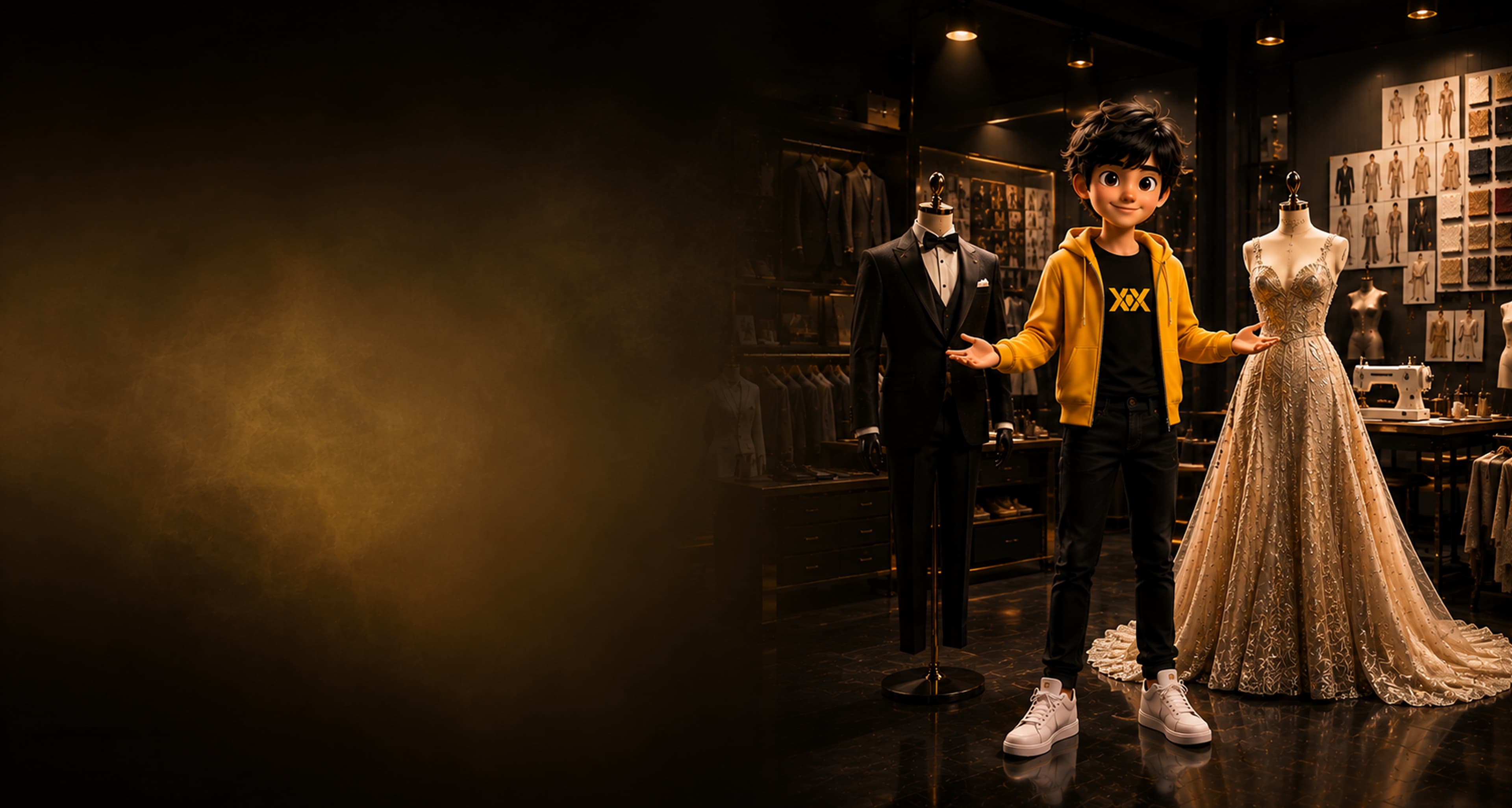 Fashion atelier with men’s tuxedo and women’s gown for Specialization Program SPFD- M/W