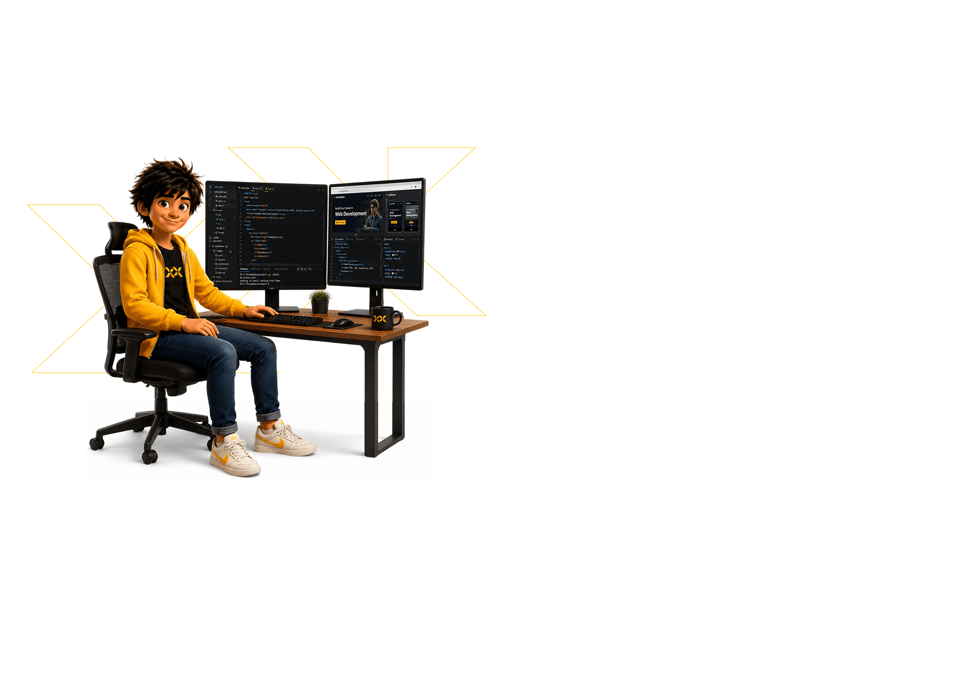 Web development course overview visual for Expert Program in Web Development